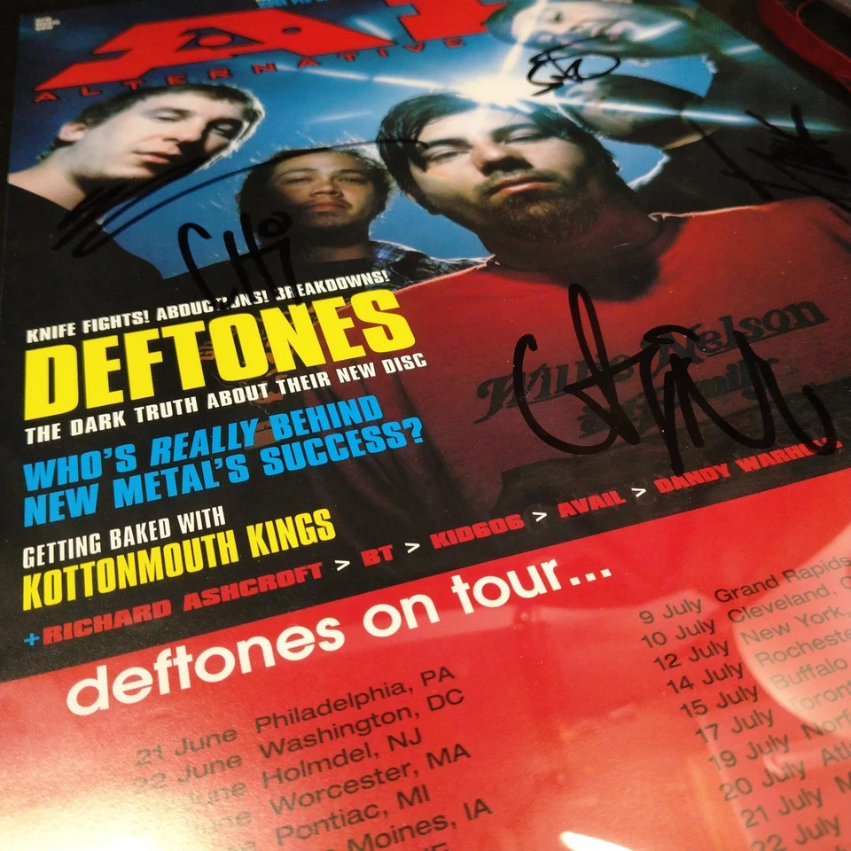Póster firmado Deftones Alternative Press 2000 en marco flotante incluye pase de escenario Foto 4 de 4