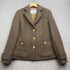 Joules Tweed Jacket UK 12 Brown WINFARTHING Blazer Herringbone Hacking Field