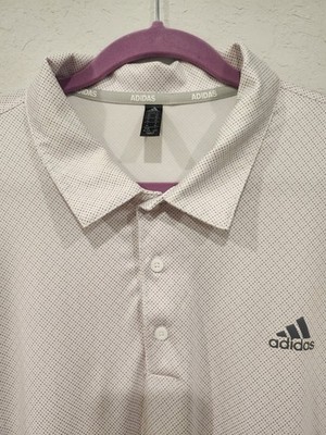 Adidas Golf Men s XL Polo Shirt   White Micro Dot Pattern   Climalite...
