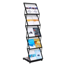 Foldable Magazine Display Racks 5 Layers Brochure Stand Catalog Literature