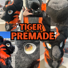 Handmade OOAK Tiger Fursuit Head Premade by crypti d/CryptidWorkshop AS IS