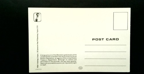 Fort Knox Bullion Depository Vintage Photochrome Postcard Divided Back - Picture 2 of 2