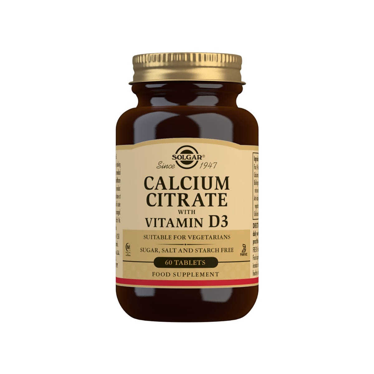 Solgar Calcium Citrate & D3 - 60 Tablets - Pure | Supports Healthy Bones & Teeth - High Potency Calcium Citrate with Vitamin D3 - Gluten Free Formula - Image 2