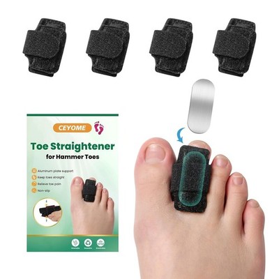 Hammer Toe Straightener for Women & Men - 4 Pack Adjustable Toe Splints for Hamm