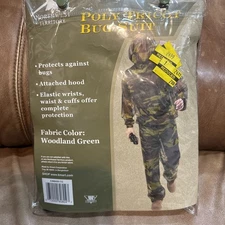 Northwest Territory Poly Tricot Bug Suit Size Medium Woodland Green 