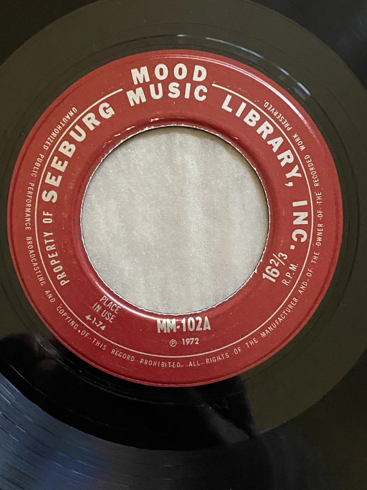 Seeburg Mood Music Library 9” Record 2" Hole MM-102A/B 16 RPM Background Music - Image 3 of 4