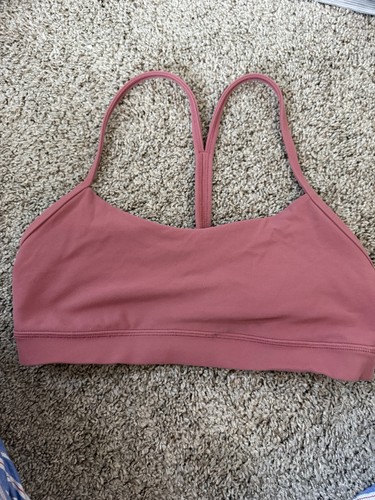 lululemon athletica Women’s Pink Solid Crossback Wireless Sports Bra Size 8