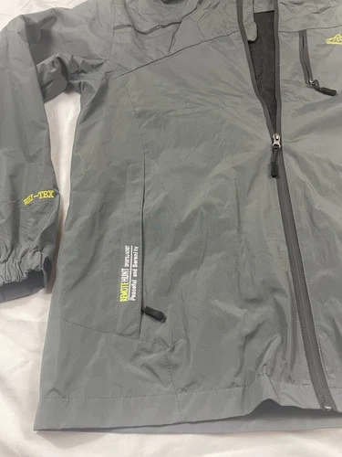 Chaqueta cortavientos gris WEI-TEX impermeable deportes al aire libre talla grande - Imagen 5 de 15