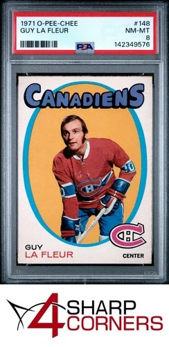 1971 O-PEE-CHEE #148 GUY LA FLEUR RC CANADIENS HOF PSA 8