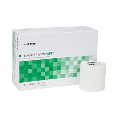Non-Sterile Surgical Tape, Paper, 2'' x 10 Yds, 72 Rolls, Moisture Permeable