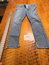 Agolde Riley High Rise Straight Raw Hem High Rise Cotton Blue Jeans size 31 P21