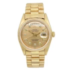 Rolex Day-Date 36mm 18k Yellow Gold Champagne Pie Pan Diamond Dial Watch 1803