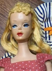 #4 Number Four 1960-61 Blonde Barbie Ponytail Doll Mattel Needs TLC + 2 dresses
