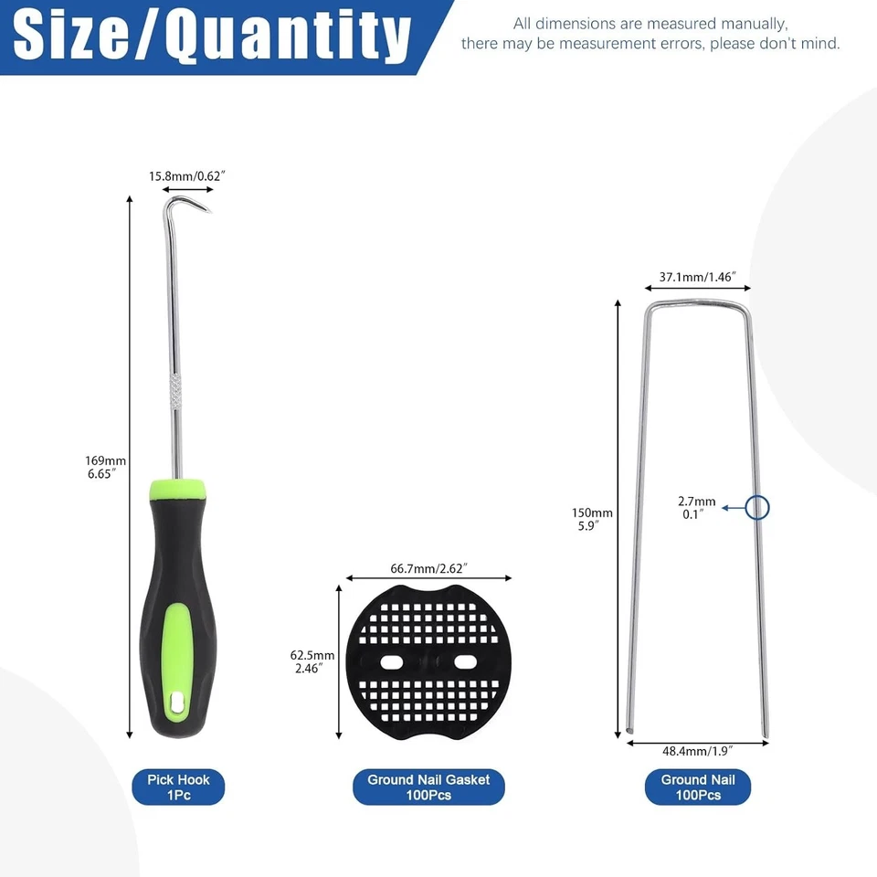 Juego de 201 grapas para jardín, 100 grapas para jardinería en forma de U Foto 2 de 4
