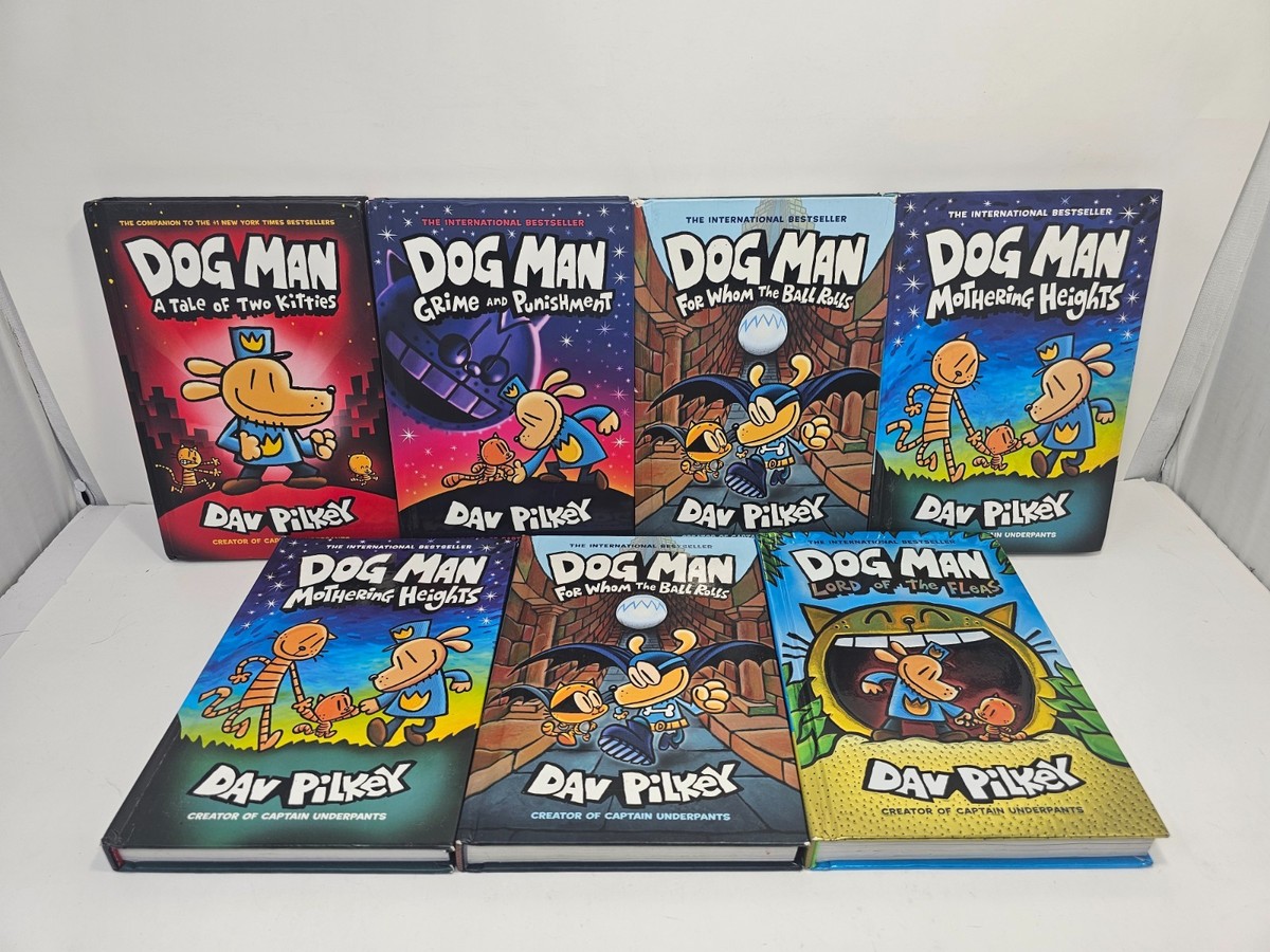 Dog Man Books Lot of 7 Hardcover Set by Dav Pilkey Graphic Novel