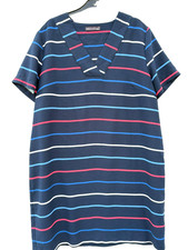 NWOT M&S COLLECTION UK 20 Navy Blue Mix Short Sleeve Knee Length Dress