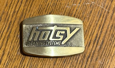 #ad Brass Hotsy Cleaning Systems Industrial Pressure Washer 80s Vintage Belt Buckle $18.73