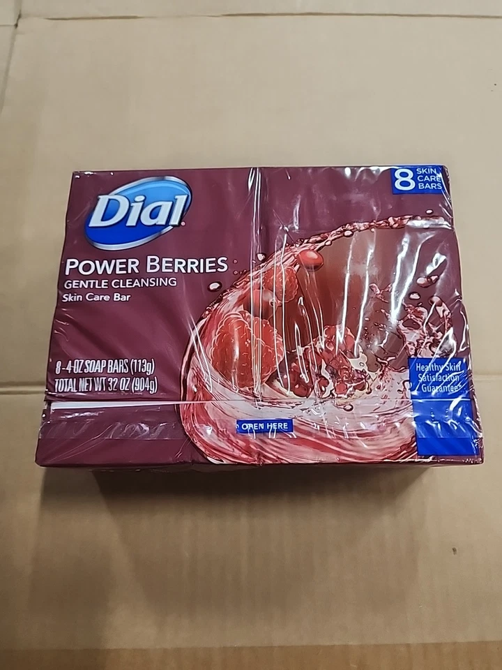 Jabón en barra Dial Power Berries paquete de 8 descontinuado limpieza suave glicerina sebo Foto 3 de 4