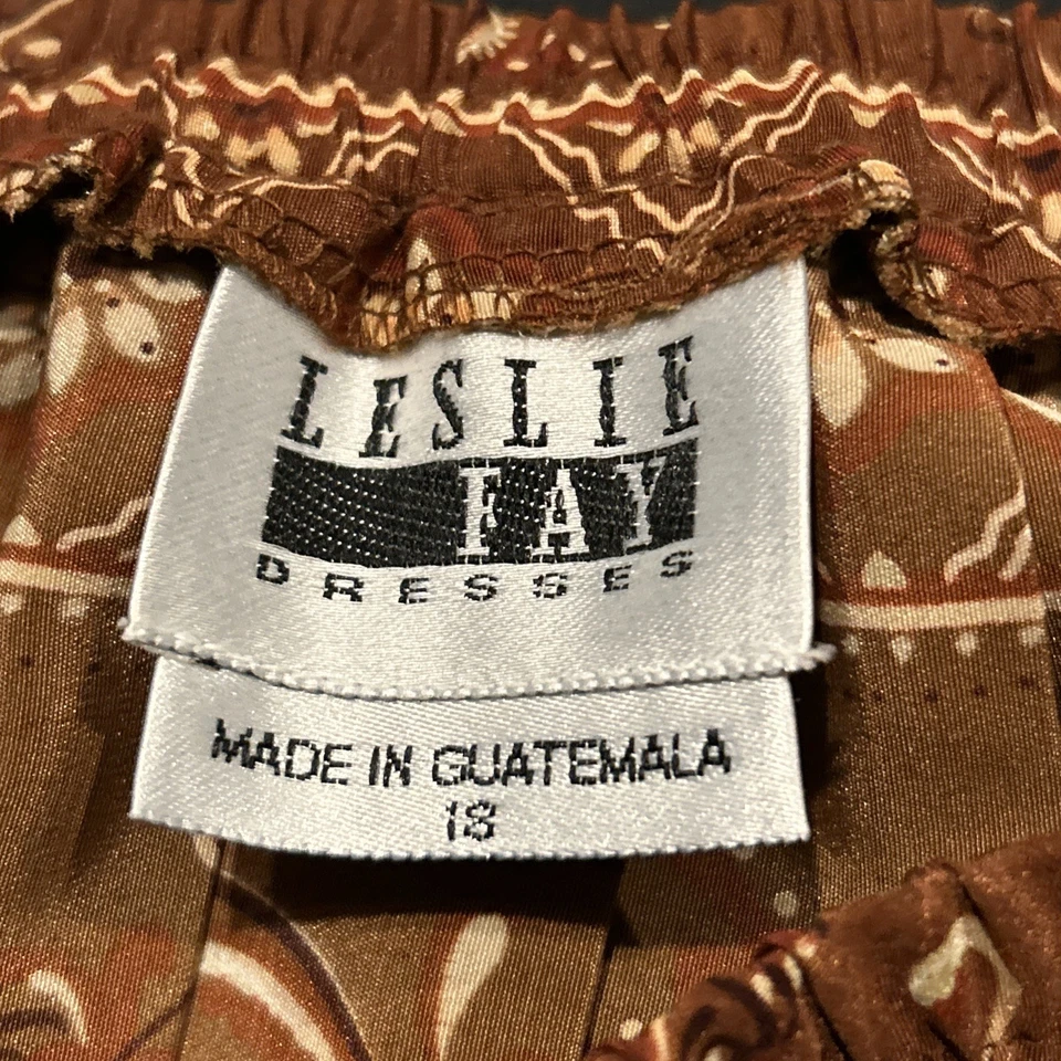 Falda midi plisada línea A Leslie Fay para mujer talla 18 marrón boho retro A14 Foto 2 de 4