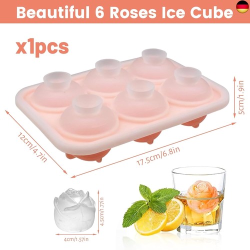 dellyy Eiswürfelform, Eiswürfelbehälter Rose, Eiswürfelform silikon, Eis - Bild 2 von 7