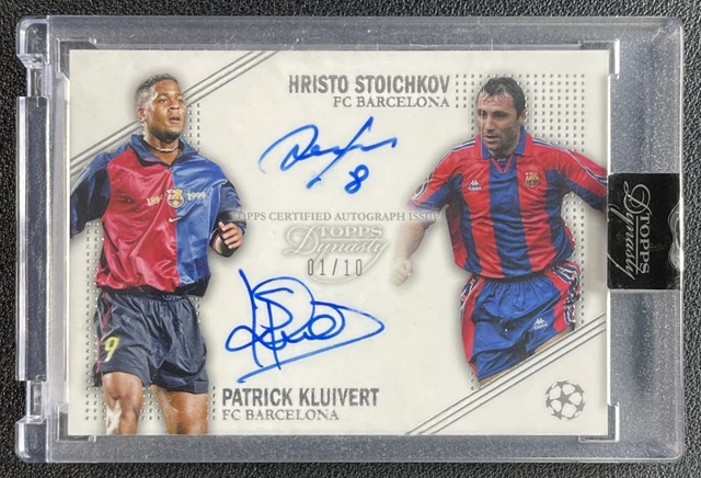 PATRICK KLUIVERT HRISTO STOICHKOV 2022-23 TOPPS DYNASTY UCL #DA-KS DUAL AUTO /10