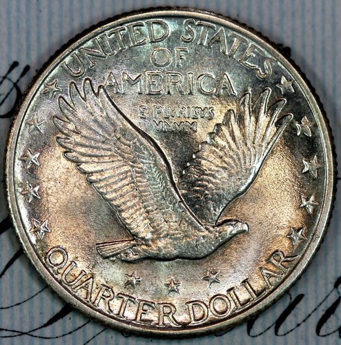 1927-P FH SOLID+ GEM BU MS STANDING LIBERTY QUARTER DC237 FROM MATTHEWS HOARD - Picture 2 of 3