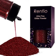 Renfio Ultra Fine Dark Wine Red Glitter Powder, 2.11 Oz 60g ,