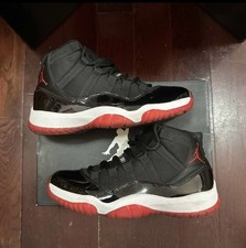 Nike Air Jordan 11 Retro Bred 2012 378037-010 Black/Red-White Patent Size 7 Mens