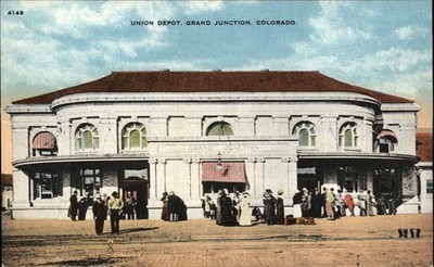 GRAND JUNCTION COLO CO Union Railroad Train Station Depot Antique Postcard