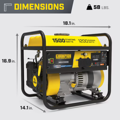 #ad Champion Power Equipment 1200W Portable Generator CO Shield Low Cost $237.75