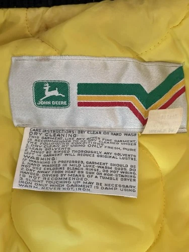 John Deere Men's Vintage Satin Colorblock Bomber Jacket Full Zip Pockets L image 3