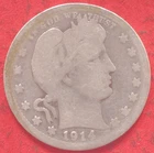 1914 BARBER QUARTER DOLLAR SILVER COIN (25¢) 90% SILVER / 10% COPPER  (B-01)