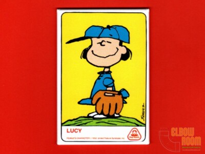 Dolly Madison Peanuts baseball card art 2x3'' fridge magnet Lucy