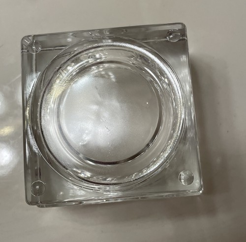 Crystal Clear 24% LEAD Crystal Glass Square Candle Holder Made In USA Pair - Picture 3 of 3