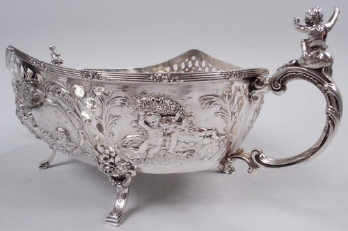 Henzler Bowl Antique Neoclassical Classical Centerpiece Hanau German 800 Silver - Picture 7 of 12
