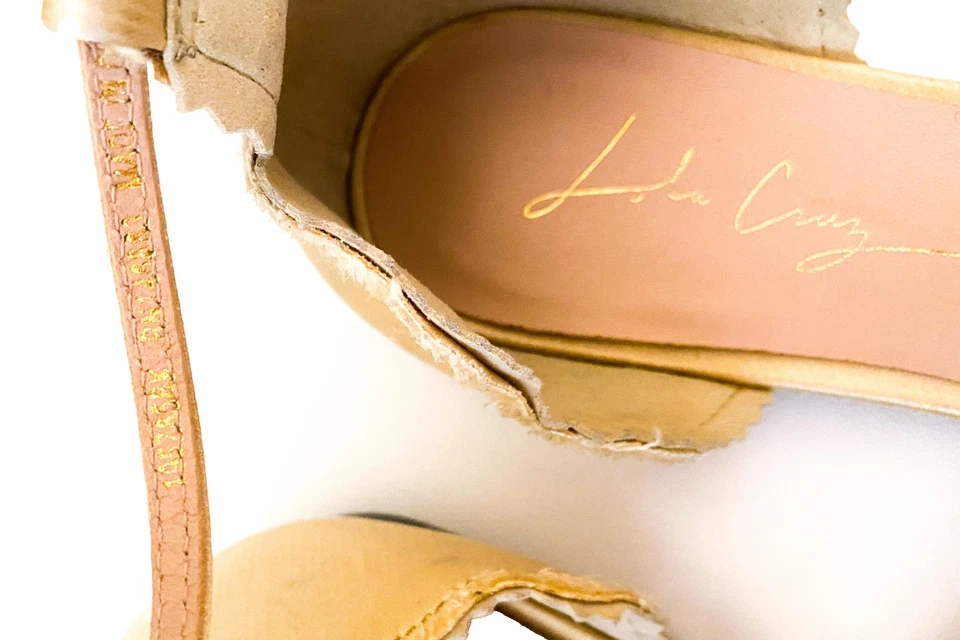 Lola Cruz Estrella Embellecida Correa de Tobillo Punta Redonda Ballet Planos Talla 40 Foto 3 de 4