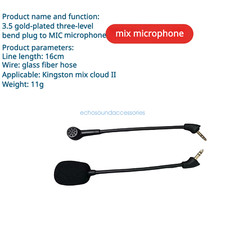 Replacement Microphone for Kingston HyperX Flight Mix Headphone