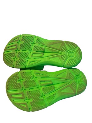Under Armour Kids Slide Sandals Neon Green & Black Rubber Size 1Y