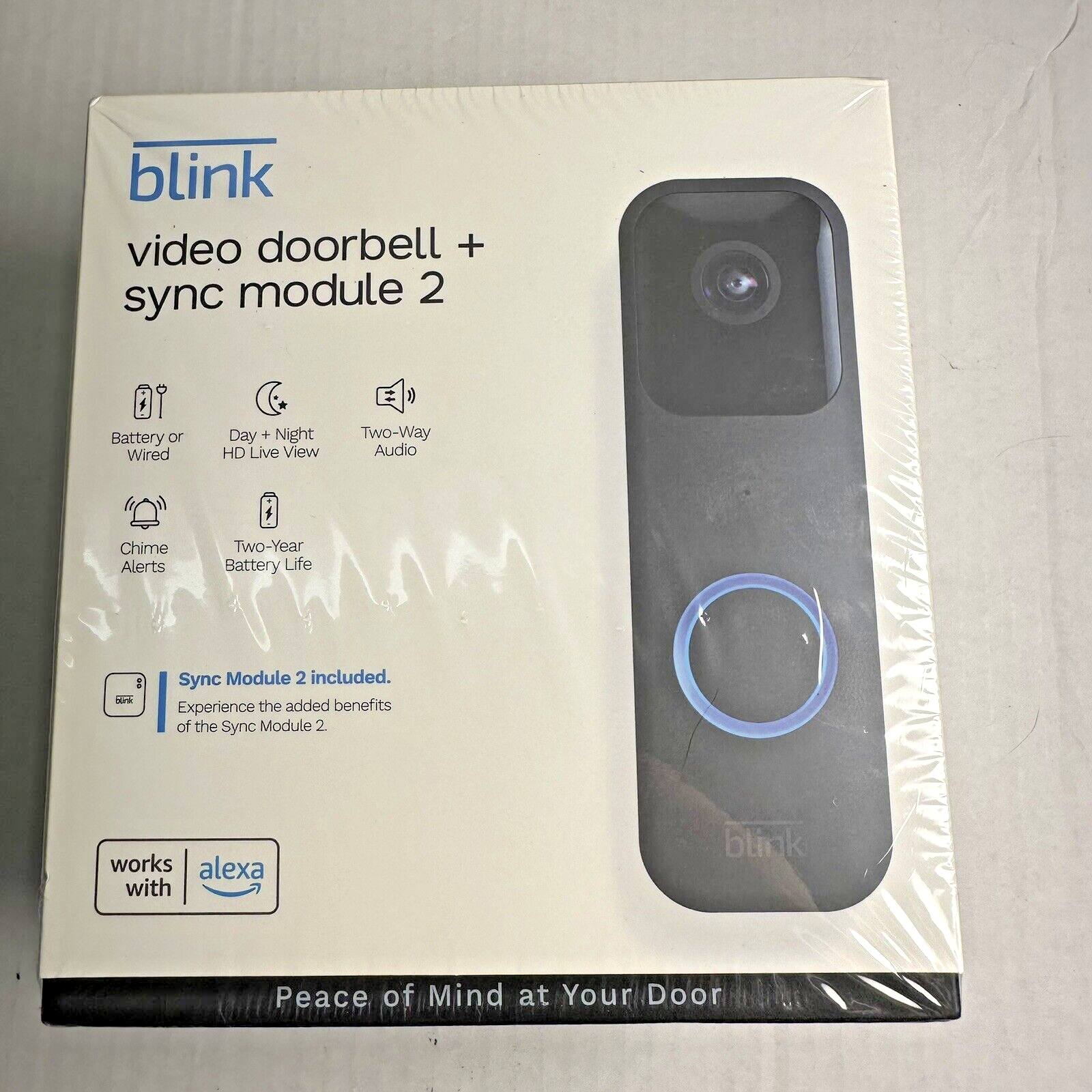 Blink Video Doorbell + Sync Module 2 Smart Video Doorbell w/ Alexa BRAND NEW-image