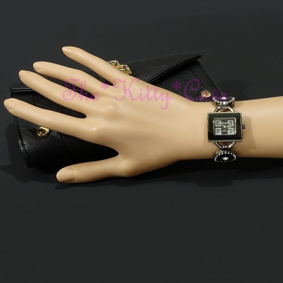 Svizzero OMAX O004 Ematite Grigio & Nero Cristallo Bracciale Seiko Movt Orologio - Immagine 4 di 4