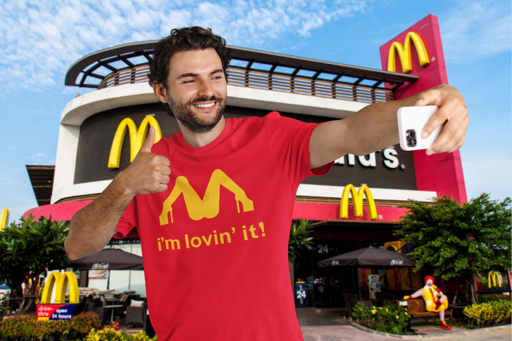 McDonalds Im Lovin It Red Funny Graphic Tee Sizes Up to 5X