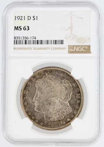 1921-D Morgan Silver Dollar NGC MS63 S$1 Denver Minted No Reserve
