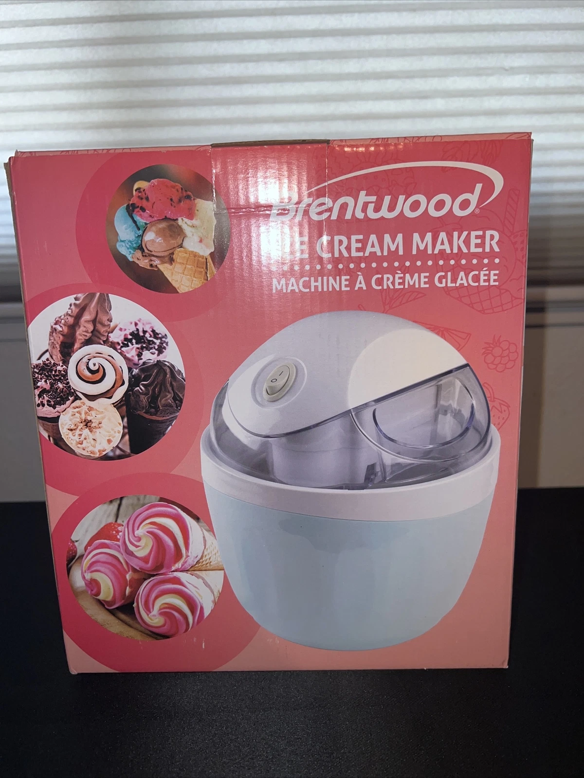 Brentwood One Quart Ice Cream, Gelato & Sorbet Maker #TS-141BL, New In Box