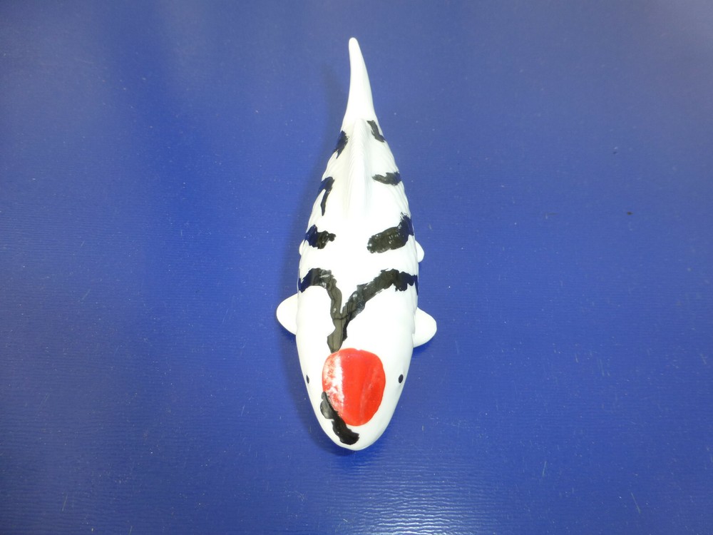 Hand Made Koi Fish Porcelain Figurine Nishikigoi - Tancho Showa Koi (RARE KOI)