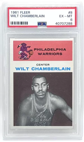 1961 Fleer #8 Wilt Chamberlain Rookie Card PSA 6 EX-MT