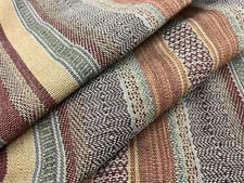 Mulberry Lee Jofa Jute Stripe Fabric- Rustic Stripe / Red Plum 6.25 yd FD784.V54
