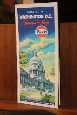 Vintage GULF Tourguide Map Washington DC