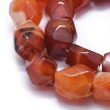 Natural Carnelian Banded Agate Striped Agate Sardonyx Beads Strands Nuggets. 8"
