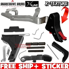 AGGRESSIVE ARMS X-LINE BLACK / RED Trigger + LOWER PARTS KIT GEN 3 GL0CK 17 19