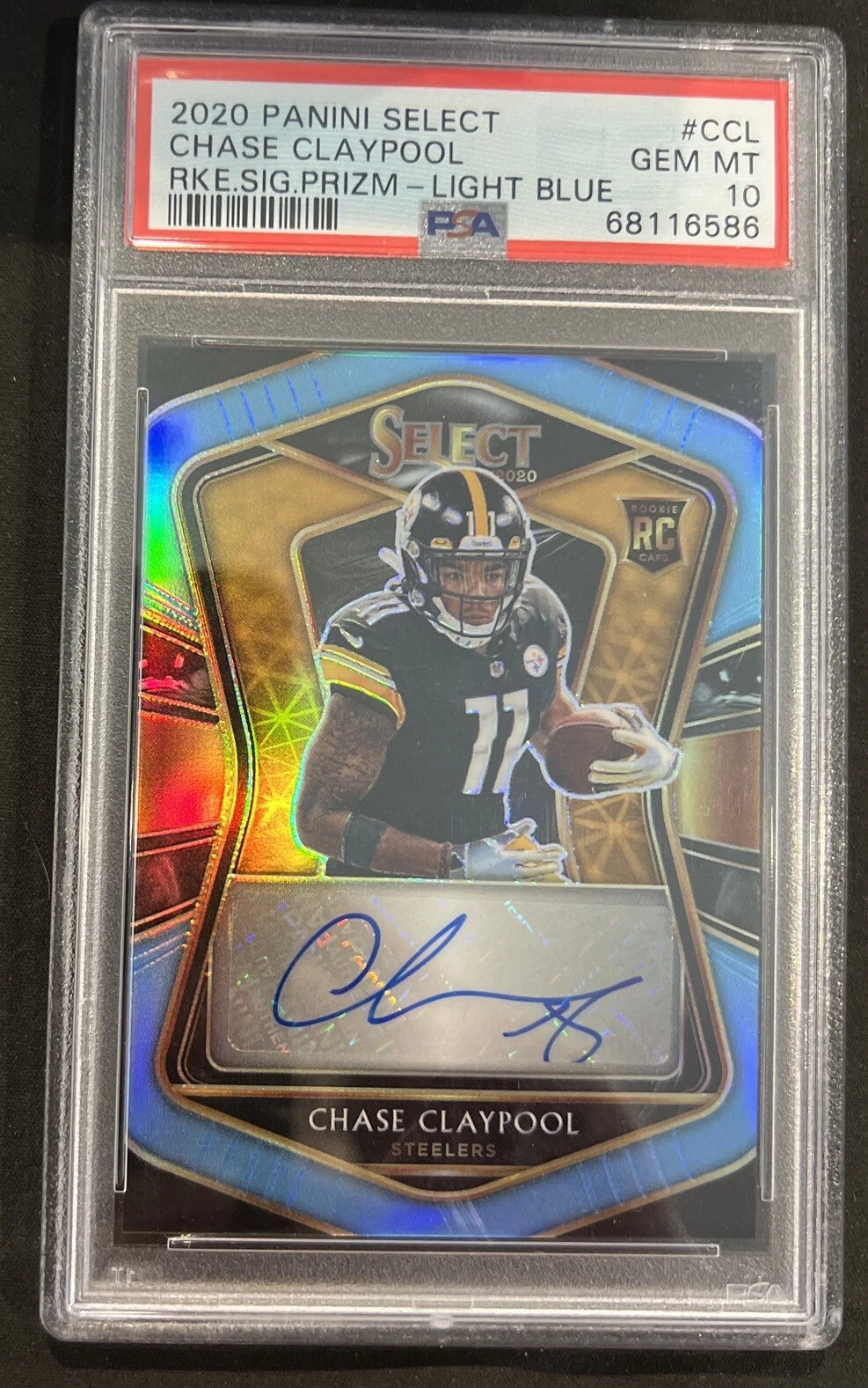 Chase Claypool Panini Select Rookie Signatures #CCL Light Blue
